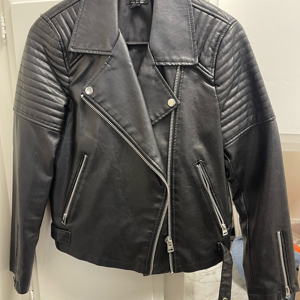 Black Leather Moto Jacket